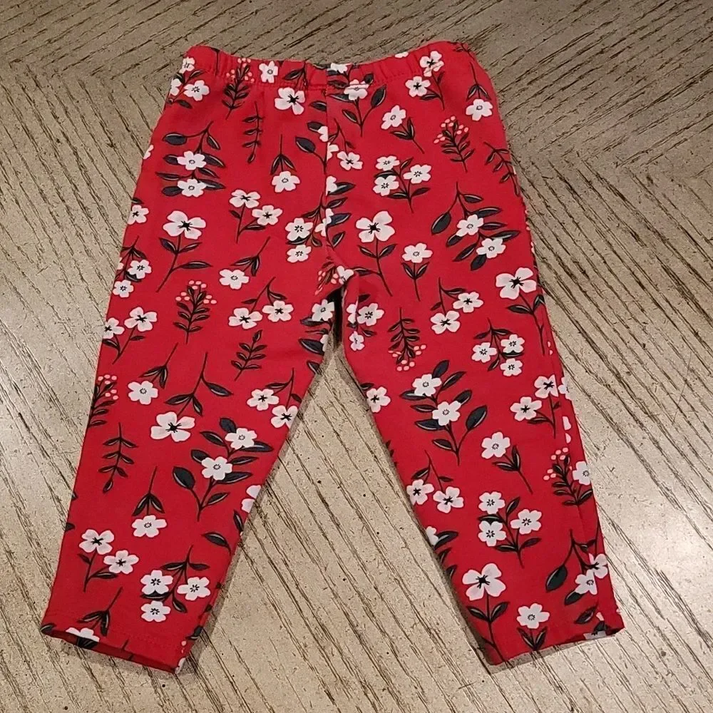 24 month Carters red floral pants ❤🤍